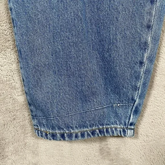 Zara Jeans Women's 8 Baggy Barrel High Waisted Ruffled Paperbag Elastic Waist - Picture 4 of 13